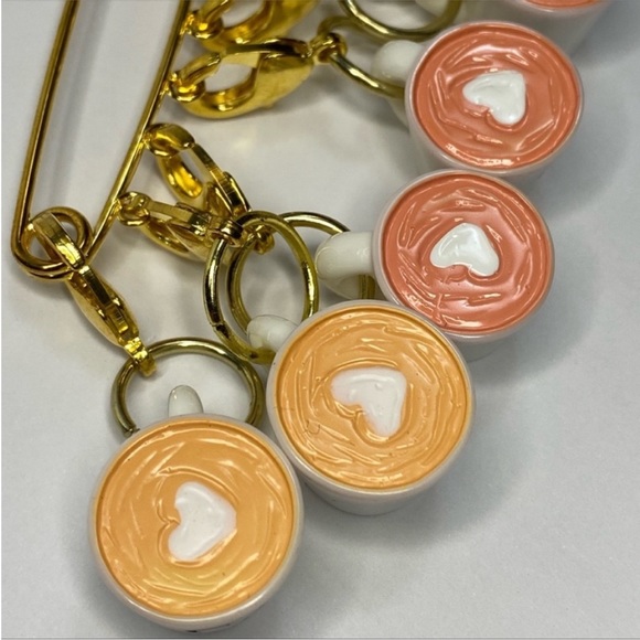 Cafe themed stitch markers for knitting and crochet. - Picture 2 of 6